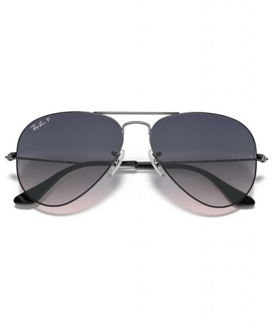 Polarized Sunglasses RB3025 AVIATOR GRADIENT GUNMETAL DARK/BLUE POLAR $40.47 Unisex