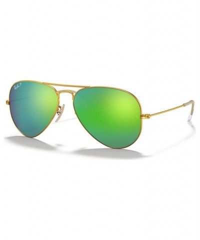 Polarized Sunglasses RB3025 AVIATOR MIRROR GOLD MATTE/GREY MIRROR POLAR $38.34 Unisex