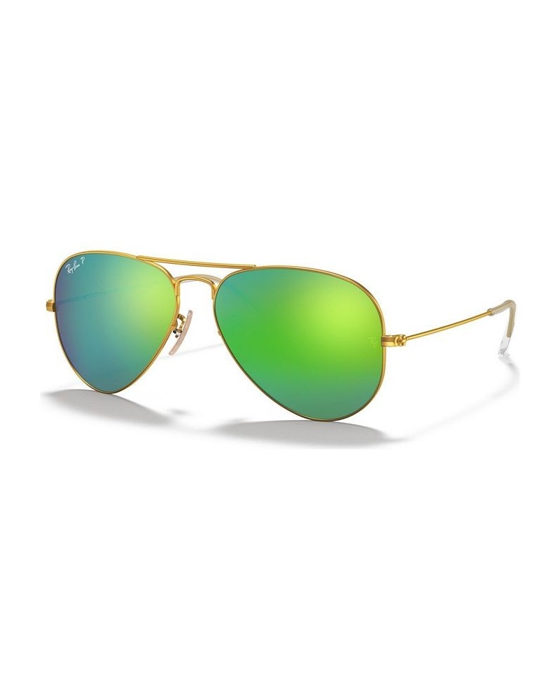 Polarized Sunglasses RB3025 AVIATOR MIRROR GOLD MATTE/GREY MIRROR POLAR $38.34 Unisex