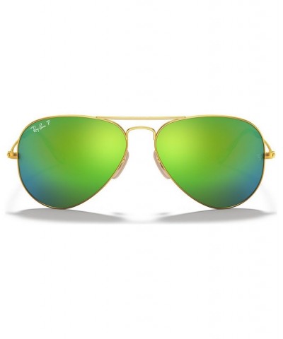 Polarized Sunglasses RB3025 AVIATOR MIRROR GOLD MATTE/GREY MIRROR POLAR $38.34 Unisex