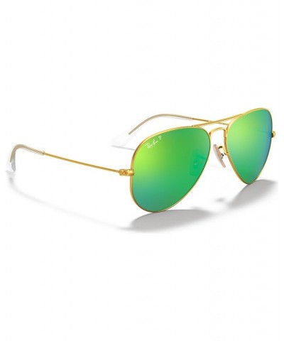 Polarized Sunglasses RB3025 AVIATOR MIRROR GOLD MATTE/GREY MIRROR POLAR $38.34 Unisex