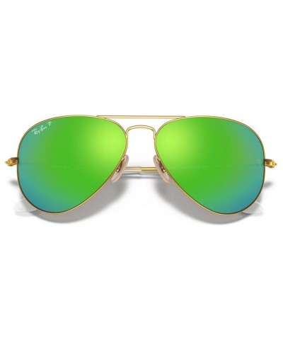 Polarized Sunglasses RB3025 AVIATOR MIRROR GOLD MATTE/GREY MIRROR POLAR $38.34 Unisex