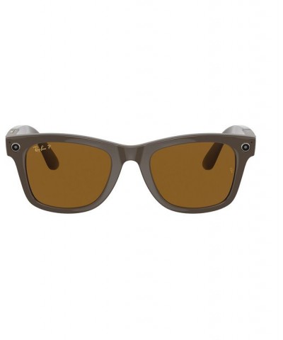 Stories Wayfarer 53 Unisex Polarized Smart Glasses Shiny Brown $75.67 Unisex