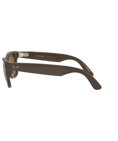 Stories Wayfarer 53 Unisex Polarized Smart Glasses Shiny Brown $75.67 Unisex