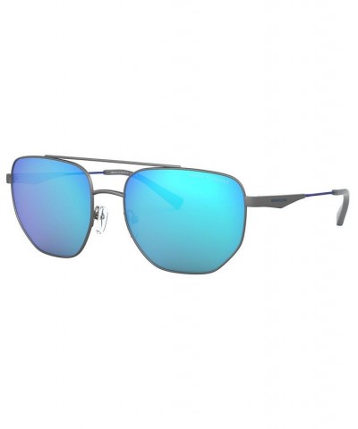 Armani Exchange Men's Sunglasses AX2033S MATTE GUNMETAL/GREEN MIRROR LIGHT BLUE $12.60 Mens