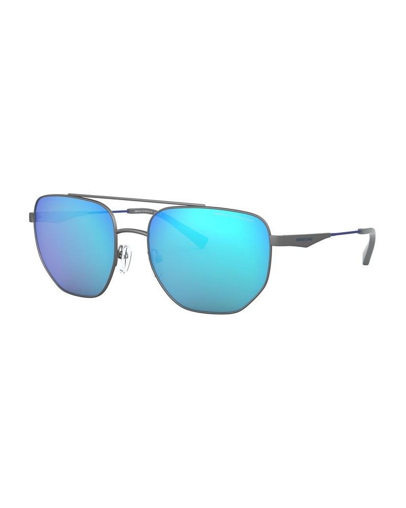 Armani Exchange Men's Sunglasses AX2033S MATTE GUNMETAL/GREEN MIRROR LIGHT BLUE $12.60 Mens