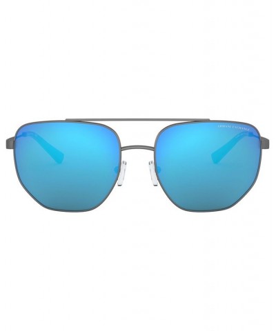 Armani Exchange Men's Sunglasses AX2033S MATTE GUNMETAL/GREEN MIRROR LIGHT BLUE $12.60 Mens