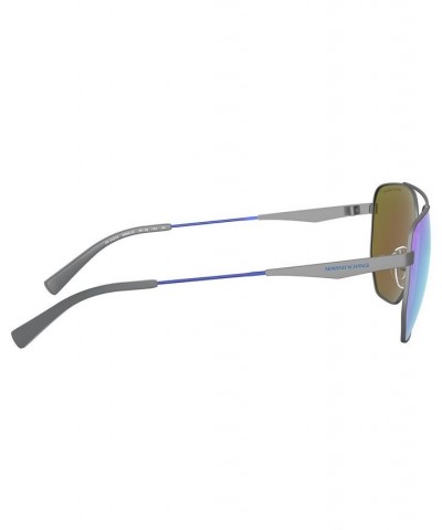 Armani Exchange Men's Sunglasses AX2033S MATTE GUNMETAL/GREEN MIRROR LIGHT BLUE $12.60 Mens