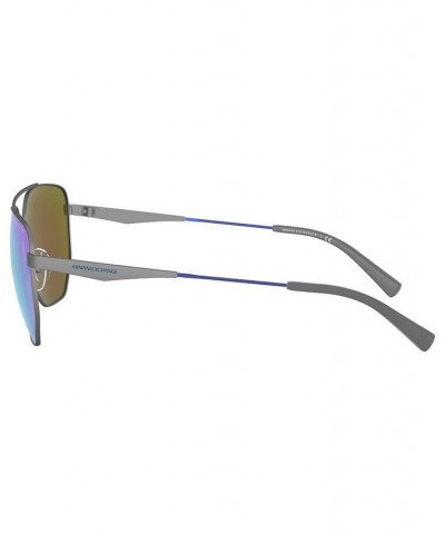 Armani Exchange Men's Sunglasses AX2033S MATTE GUNMETAL/GREEN MIRROR LIGHT BLUE $12.60 Mens