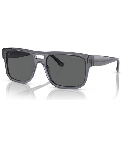 Men's Sunglasses EA4197 Transparent Gray $34.40 Mens