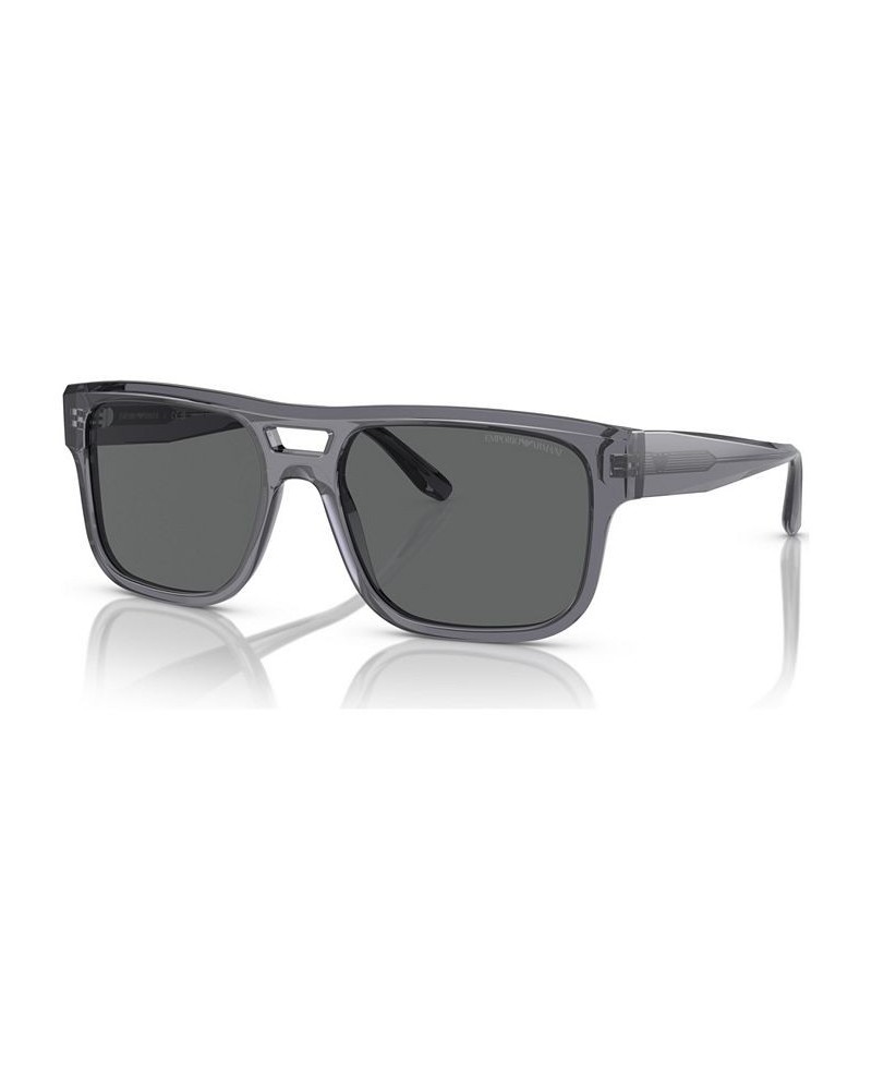 Men's Sunglasses EA4197 Transparent Gray $34.40 Mens