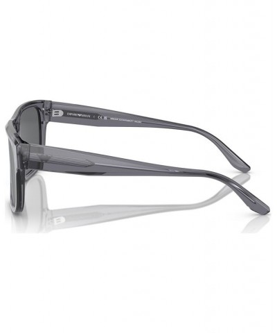 Men's Sunglasses EA4197 Transparent Gray $34.40 Mens