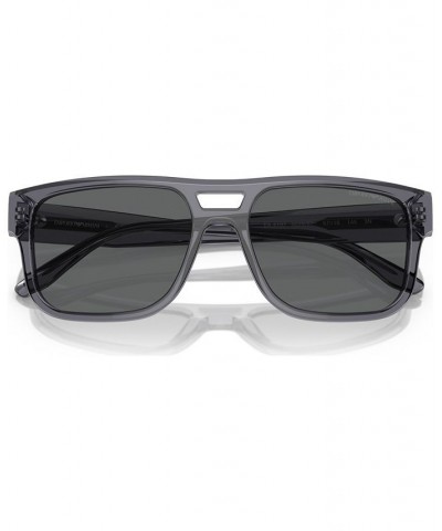 Men's Sunglasses EA4197 Transparent Gray $34.40 Mens