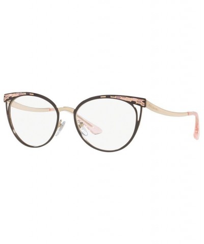 BV2186 Women's Cat Eye Eyeglasses Black Gold-Tone $97.29 Womens