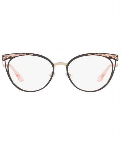 BV2186 Women's Cat Eye Eyeglasses Black Gold-Tone $97.29 Womens