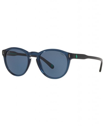 Men's Sunglasses PH4172 50 SHINY TRANSPARENT BLUE/DARK BLUE $34.01 Mens