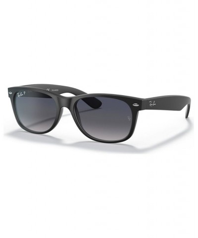 Polarized Sunglasses RB2132 NEW WAYFARER BLACK MATTE/BLUE POLAR $20.10 Unisex