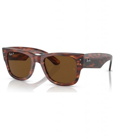 Mega Wayfarer 51 Unisex Polarized Sunglasses Striped Havana $58.24 Unisex