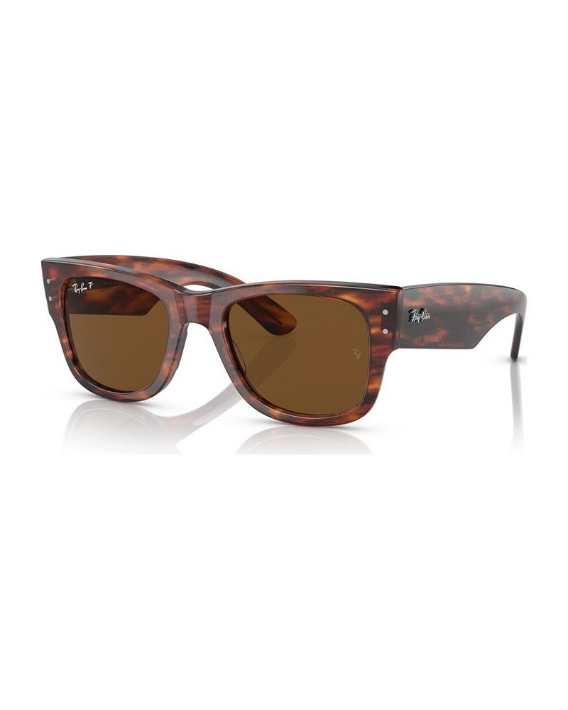 Mega Wayfarer 51 Unisex Polarized Sunglasses Striped Havana $58.24 Unisex