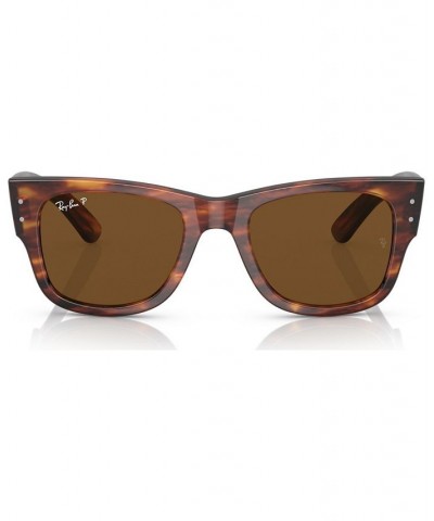 Mega Wayfarer 51 Unisex Polarized Sunglasses Striped Havana $58.24 Unisex