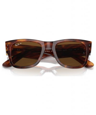 Mega Wayfarer 51 Unisex Polarized Sunglasses Striped Havana $58.24 Unisex