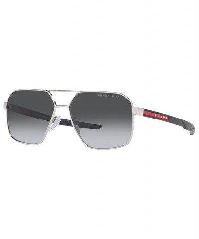 Men's Polarized Sunglasses 60 Silver-Tone $111.30 Mens