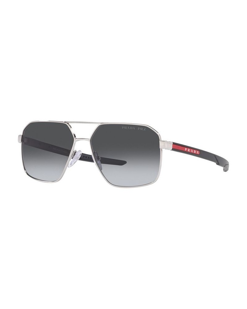 Men's Polarized Sunglasses 60 Silver-Tone $111.30 Mens