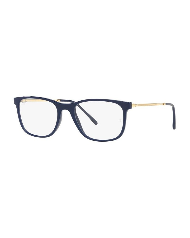 RX7244 Unisex Rectangle Eyeglasses Blue $23.24 Unisex