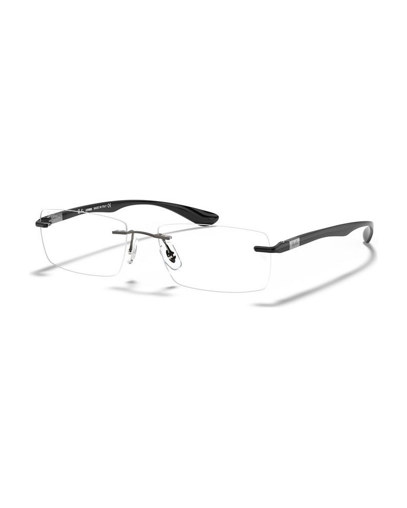 RB8724 Unisex Rectangle Eyeglasses Dark Gray $57.00 Unisex