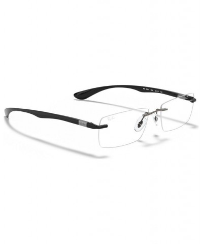 RB8724 Unisex Rectangle Eyeglasses Dark Gray $57.00 Unisex