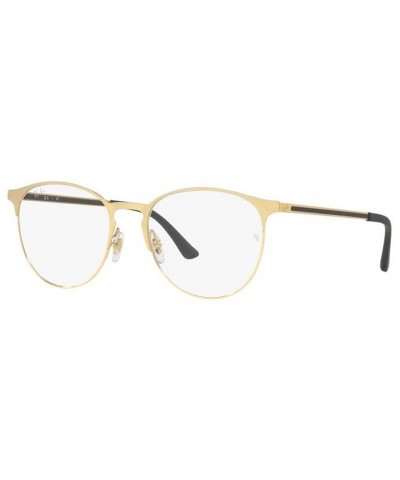 RB6375 OPTICS Unisex Round Eyeglasses Black Gold-Tone $44.82 Unisex