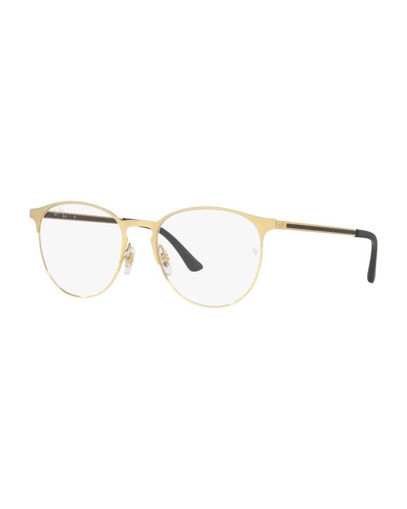 RB6375 OPTICS Unisex Round Eyeglasses Black Gold-Tone $44.82 Unisex