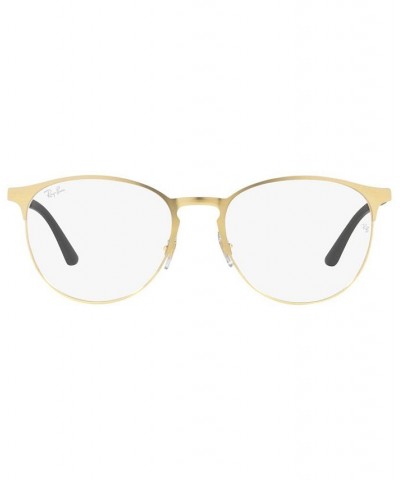 RB6375 OPTICS Unisex Round Eyeglasses Black Gold-Tone $44.82 Unisex