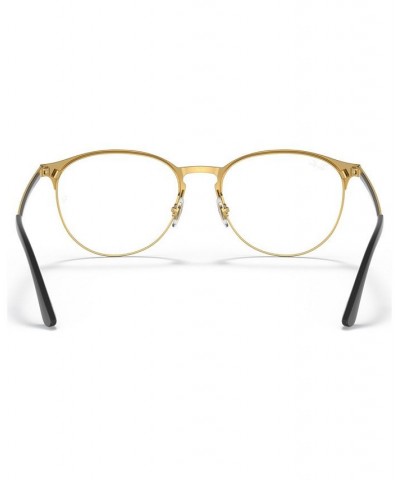 RB6375 OPTICS Unisex Round Eyeglasses Black Gold-Tone $44.82 Unisex