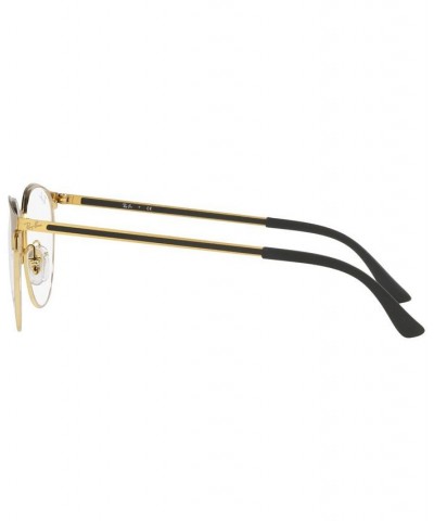 RB6375 OPTICS Unisex Round Eyeglasses Black Gold-Tone $44.82 Unisex