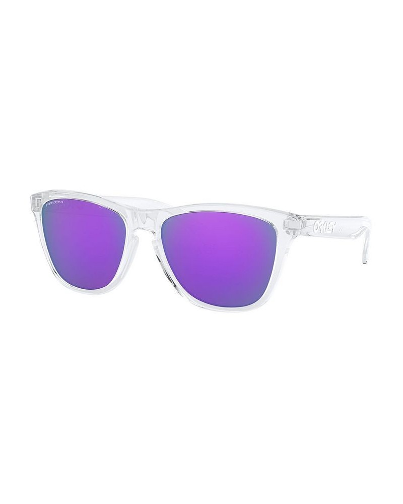 Men's Frogskin Sunglasses OO9013 POLISHED CLEAR/PRIZM VIOLET $36.00 Mens