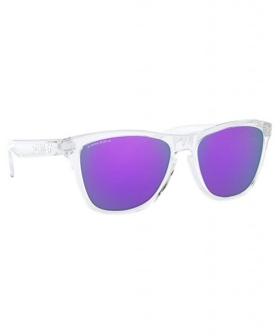 Men's Frogskin Sunglasses OO9013 POLISHED CLEAR/PRIZM VIOLET $36.00 Mens