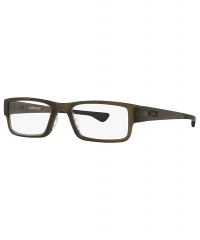 OX8046 Airdrop Men's Rectangle Eyeglasses Satin Brown Smoke $56.84 Mens