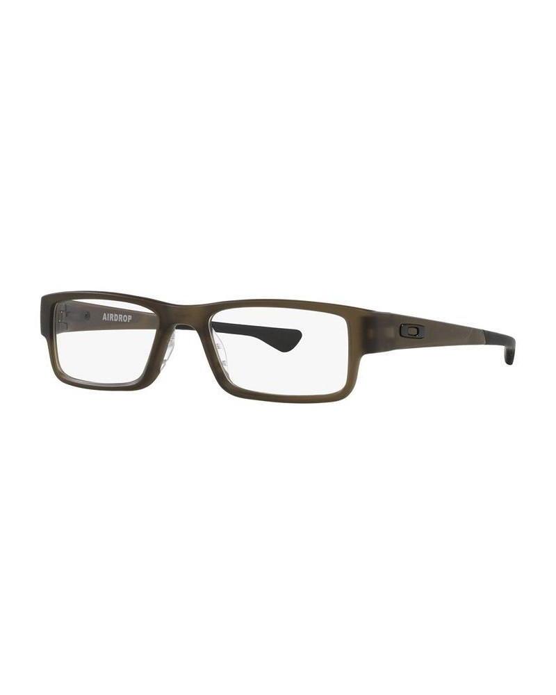 OX8046 Airdrop Men's Rectangle Eyeglasses Satin Brown Smoke $56.84 Mens