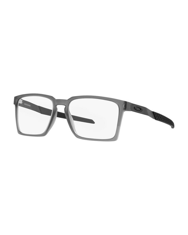 OX8055 Exchange Men's Rectangle Eyeglasses Satin Gray Smoke $62.40 Mens