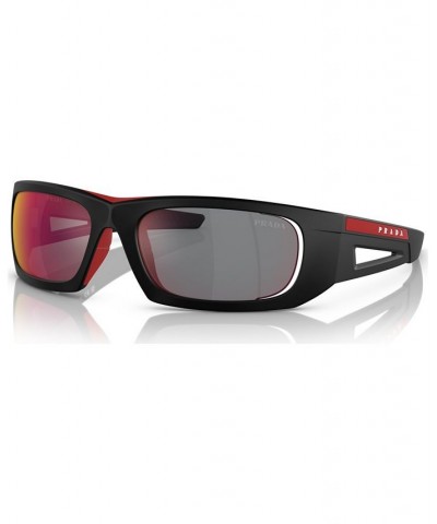 Men's Sunglasses PS 02YS59-Z Matte Black/Red $104.25 Mens