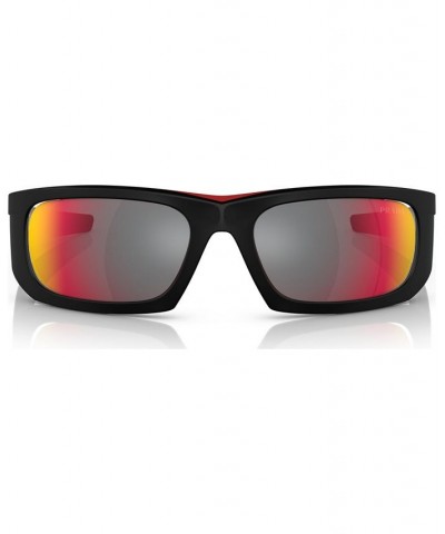 Men's Sunglasses PS 02YS59-Z Matte Black/Red $104.25 Mens