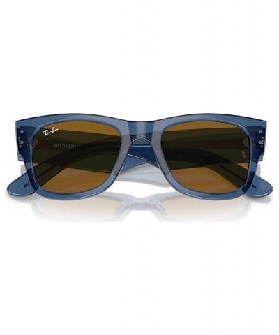 Unisex Mega Wayfarer Sunglasses RB0840S51 Transparent Blue $24.36 Unisex