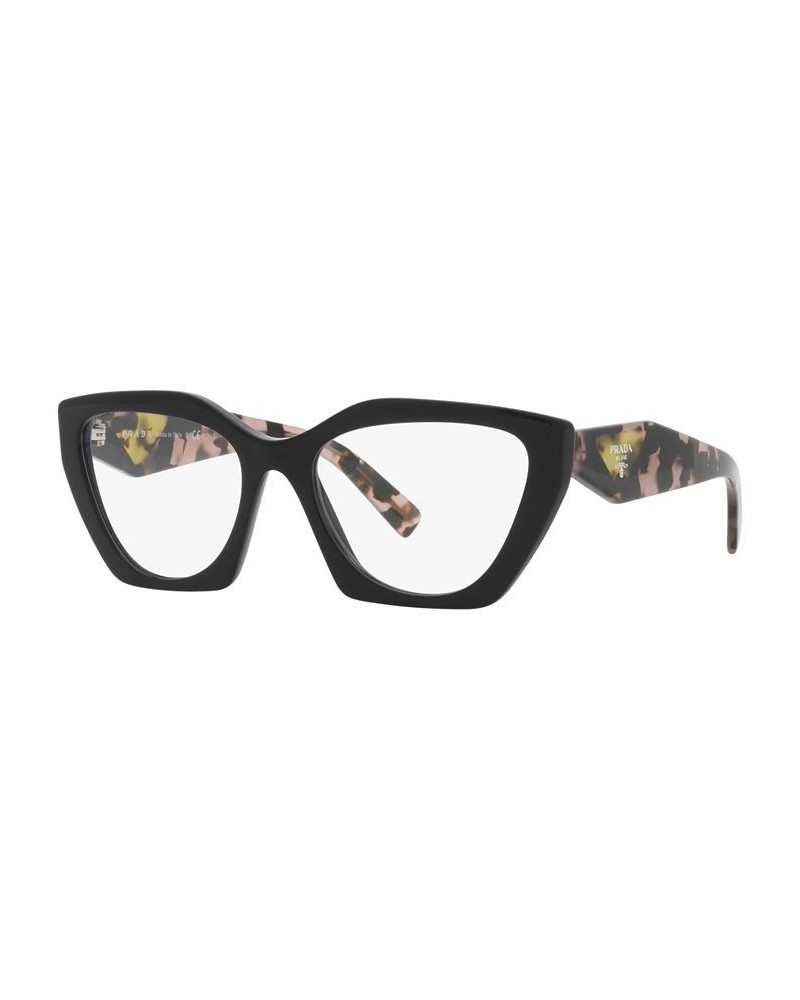 PR09YVF Women's Irregular Low Bridge Fit Eyeglasses Black $67.86 Womens