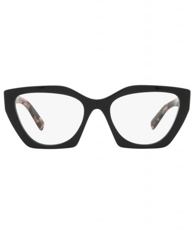 PR09YVF Women's Irregular Low Bridge Fit Eyeglasses Black $67.86 Womens