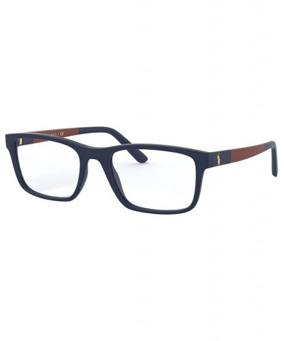 Men's Rectangle Eyeglasses PH221257-O Matte Navy Blue $27.00 Mens