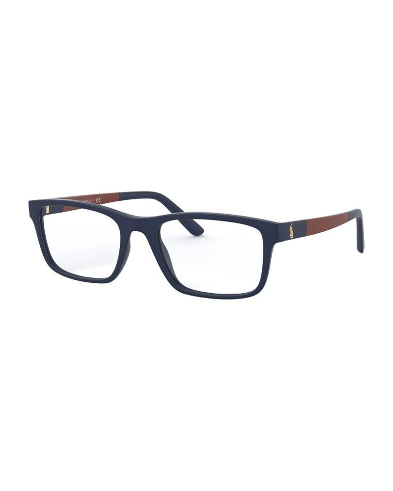 Men's Rectangle Eyeglasses PH221257-O Matte Navy Blue $27.00 Mens