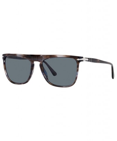 Unisex Polarized Sunglasses PO3225S 56 Striped Blue $39.50 Unisex