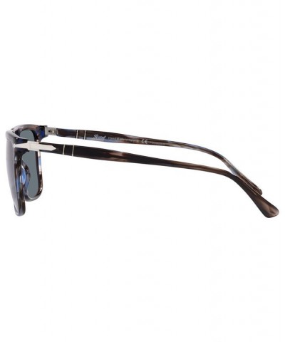 Unisex Polarized Sunglasses PO3225S 56 Striped Blue $39.50 Unisex