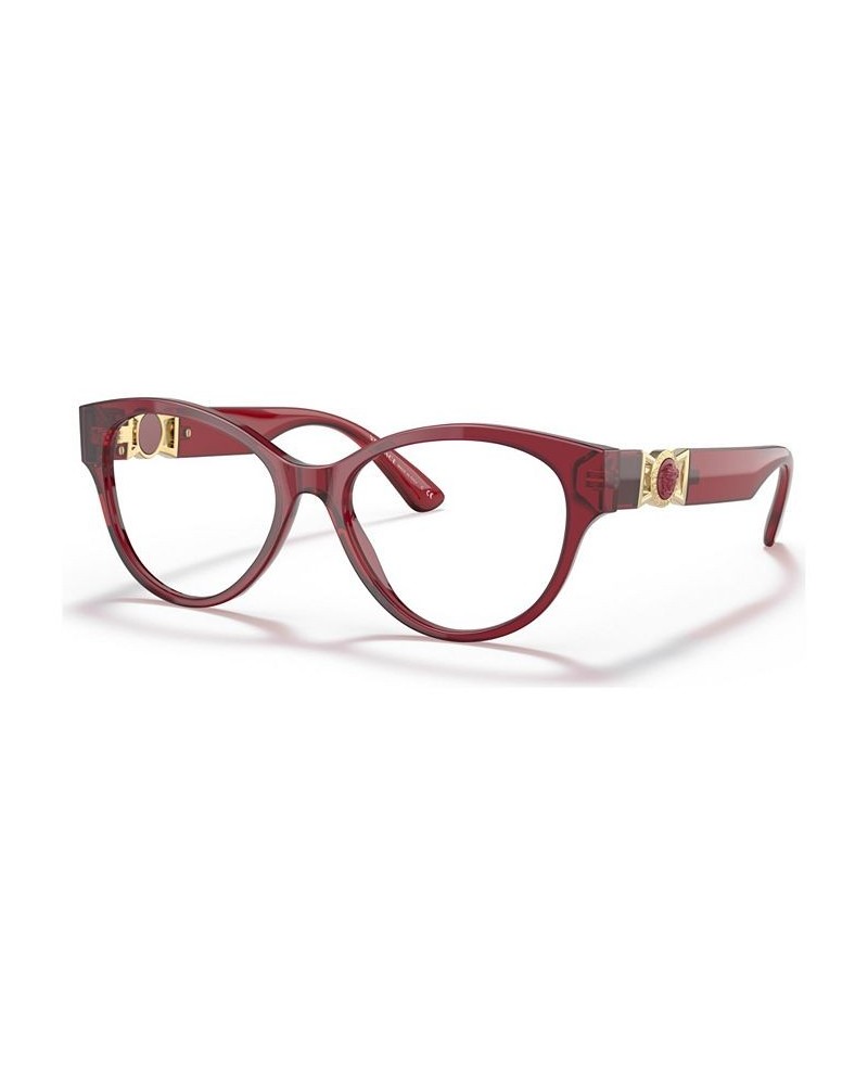 Women's Round Eyeglasses VE3313 Red Transparent $79.24 Womens